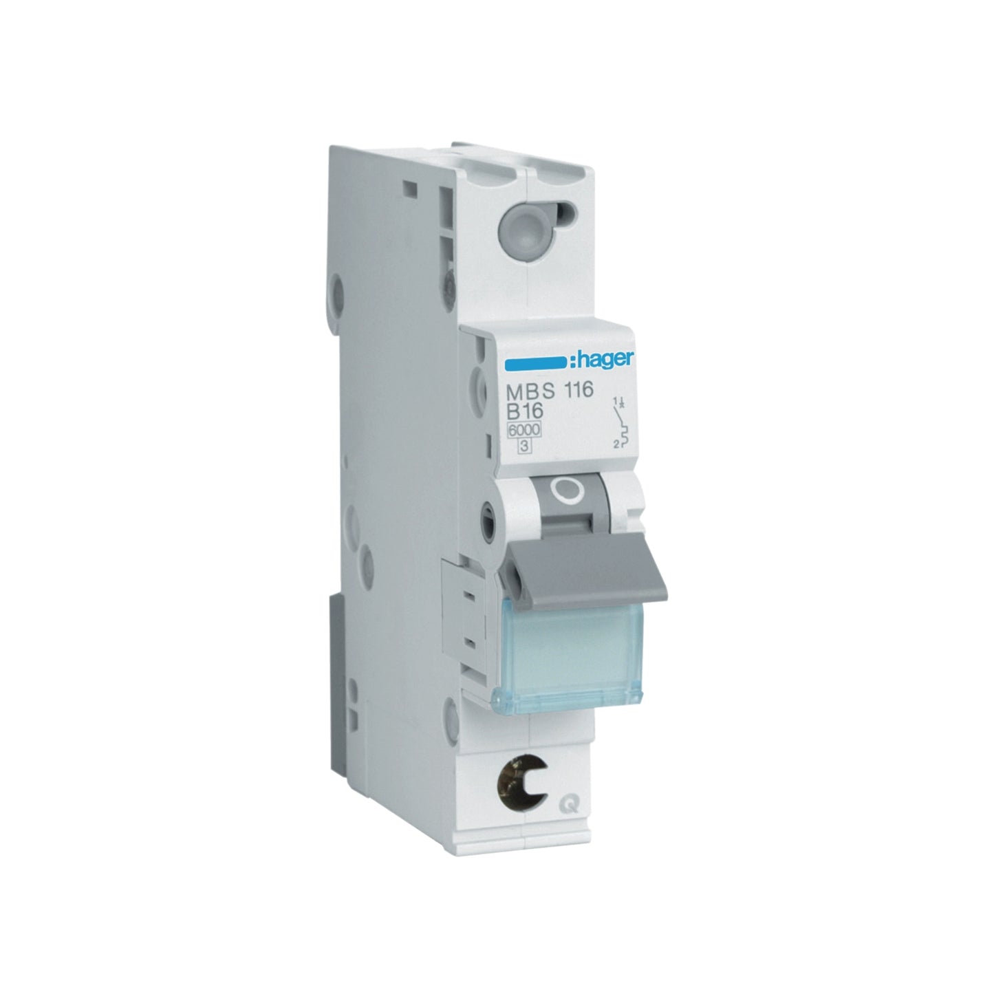 Hager - Leitungsschutzschalter MBS116 - 1polig B16A 6kA QC 1M